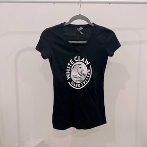 Black, V-neck White Claw t-shirt